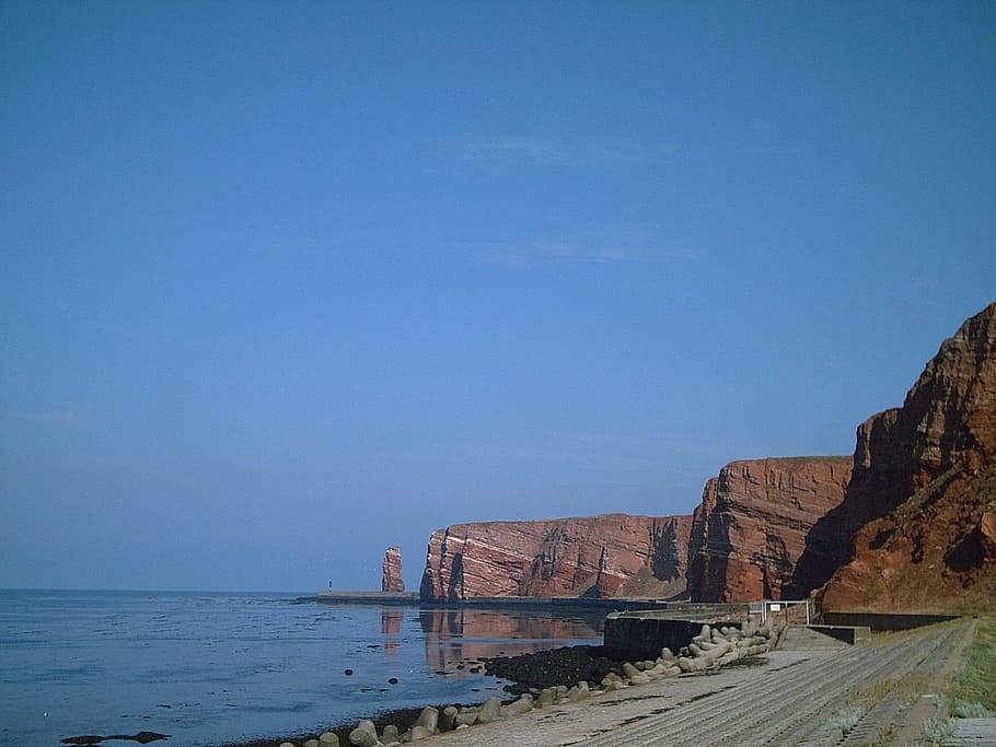 Helgoland, Island, Rock, nature, rock - Object, cliff, sea, HD wallpaper