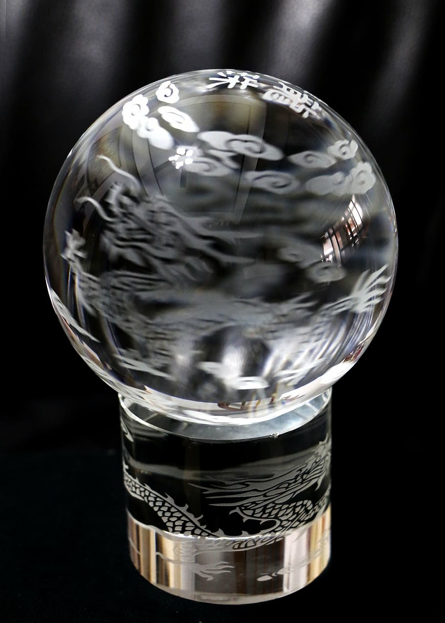 crystal ball, long, turn, close-up, transparent, studio shot HD wallpaper
