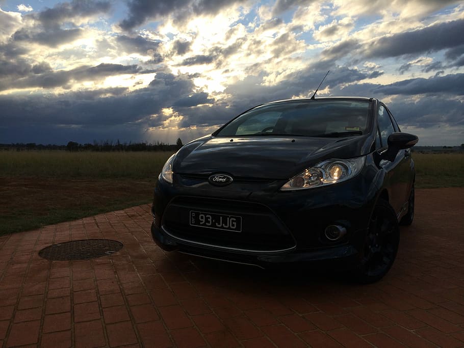 Car, Night, Sky, Ford, black, cloud - sky, transportation, no people HD wallpaper