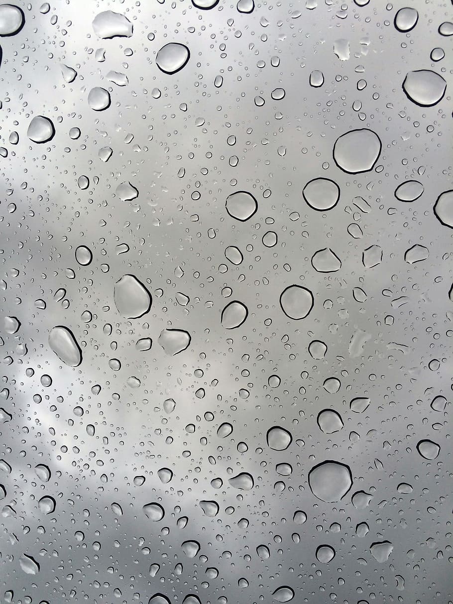 closeup photo of water drops, rain, raindrops, glass, window