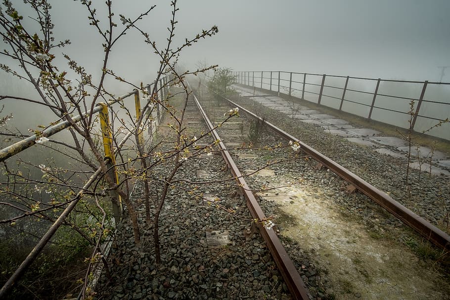 abandoned, railway bridge, castleford, yorkshire, train, rails, HD wallpaper