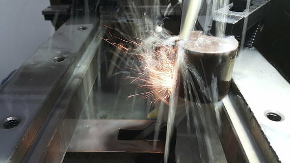 gray metal attachment, the industry, spark, wire cut, machine HD wallpaper
