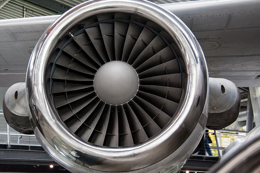 closeup photography of airplane jet engine, Motor, Technology