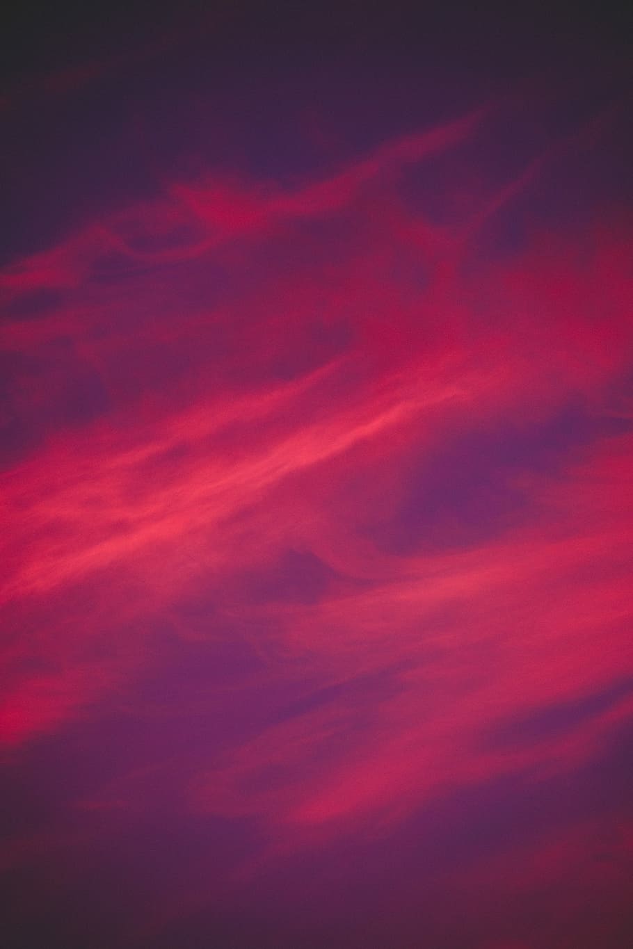 pink and purple surface, pink cloud, sky, sunset, nature, look up, HD wallpaper