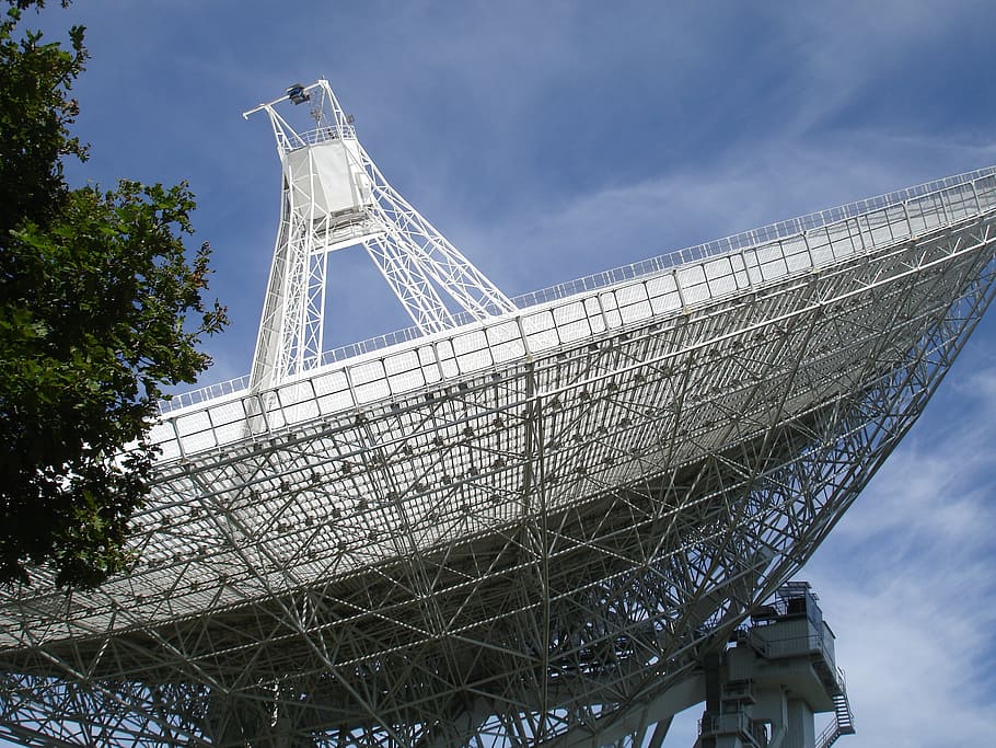 white satellite dish under clear sky, effelsberg, radio telescope, HD wallpaper