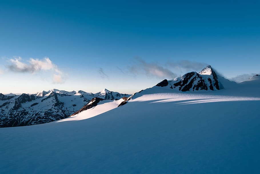 landscape photo of snowy mountian, austria, alps, sky, clouds HD wallpaper