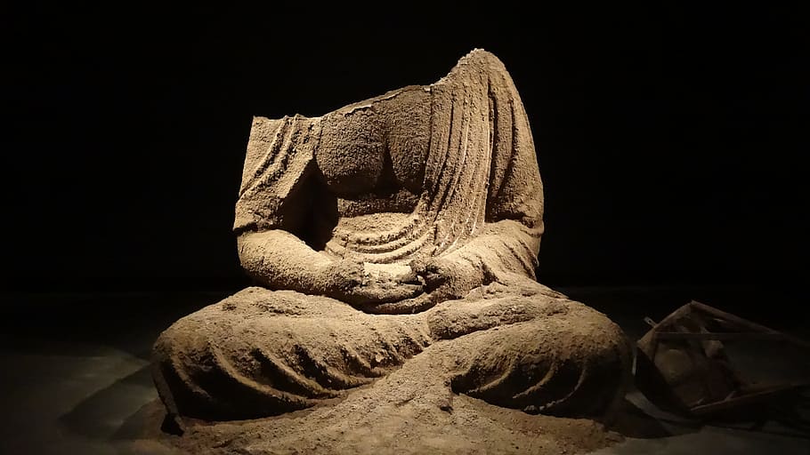 Buddah, Ash, Headless, Statue, Old, antique, broken, ancient HD wallpaper