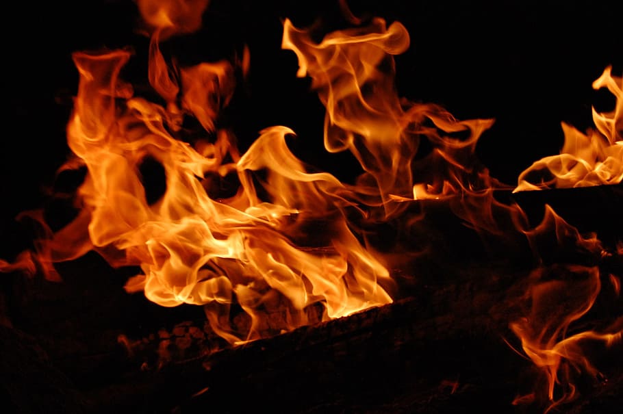 red fire illustration, Atmosphere, Hot, fire - Natural Phenomenon HD wallpaper