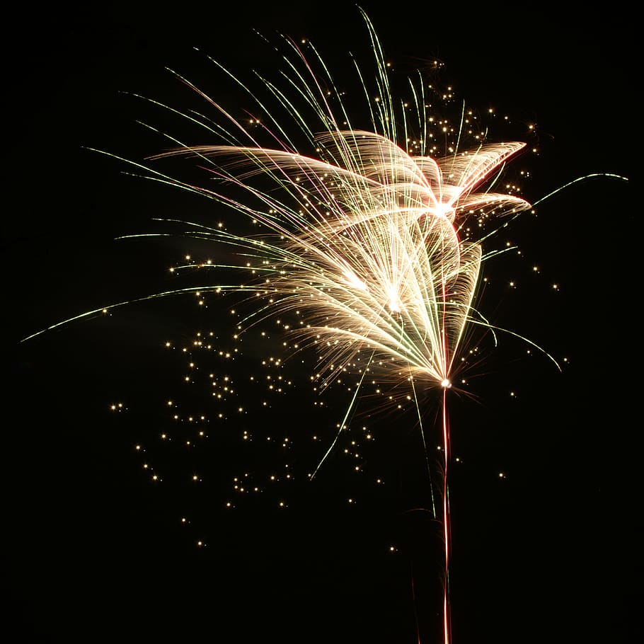 2016, celebration, dark, fireworks, new year's eve, night, illuminated HD wallpaper