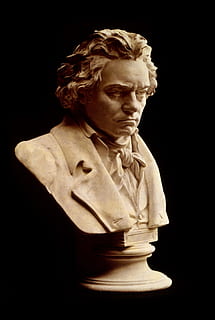 man concrete statue, bust, ludwig van beethoven, composer, head HD wallpaper