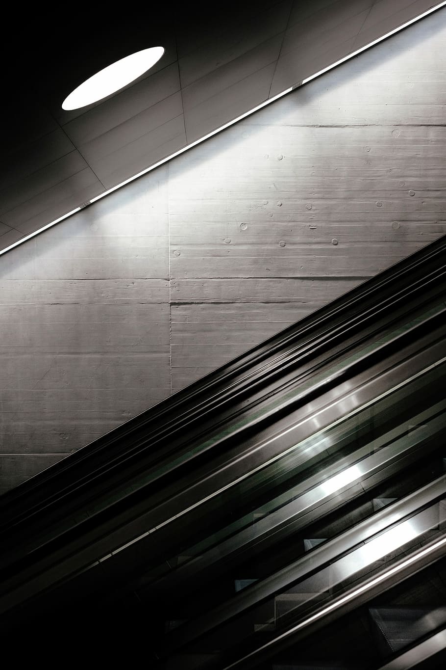 white light turned on, building, architecture, escalator, skylight HD wallpaper