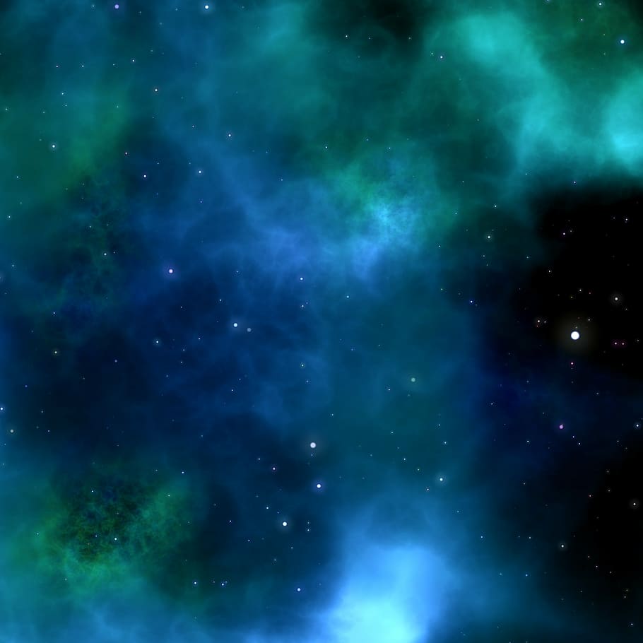 aurora borealis, space, star, universe, sky, galaxy, blue, background HD wallpaper