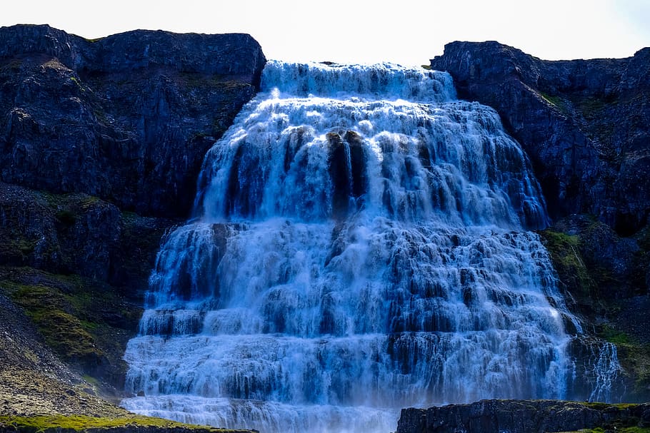 landscape, nature, water, mountain, beautiful, cascade, environment HD wallpaper