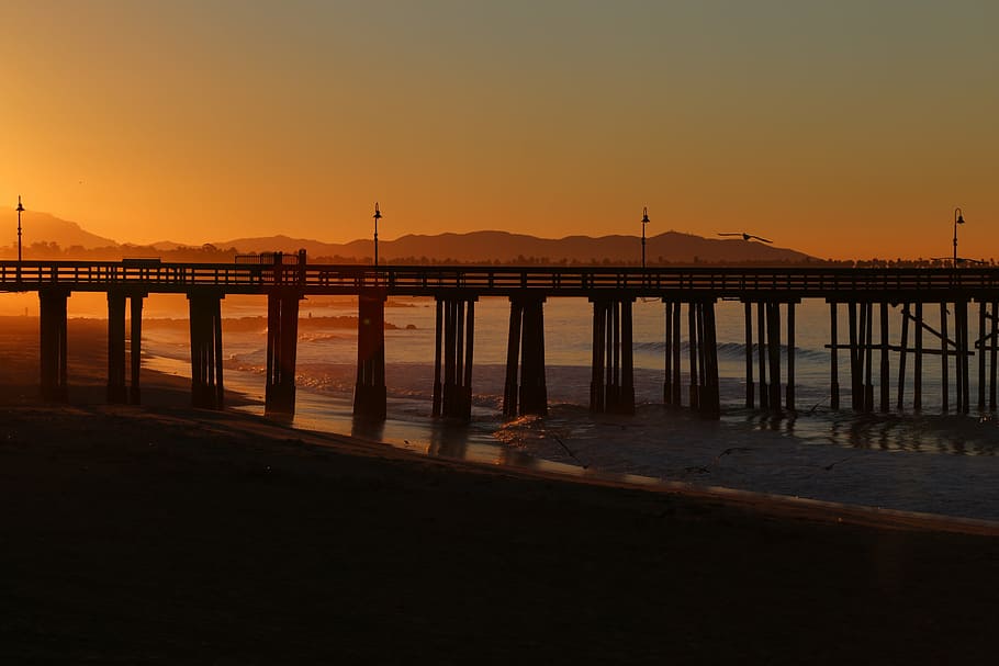 pier, bridge, water, sky, travel, sea, landscape, beach, ocean HD wallpaper