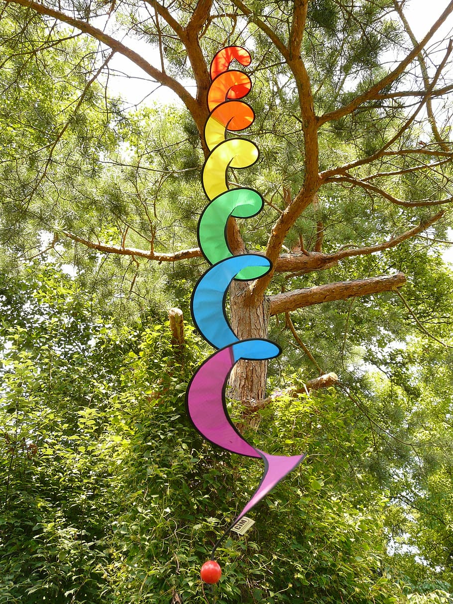 windspiel, air, movement, spiral, rotation, colorful, airy HD wallpaper