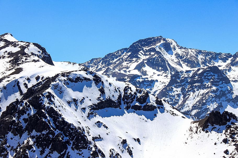 mountain, peak, summit, snow, sky, top, high, altitude, achievement HD wallpaper