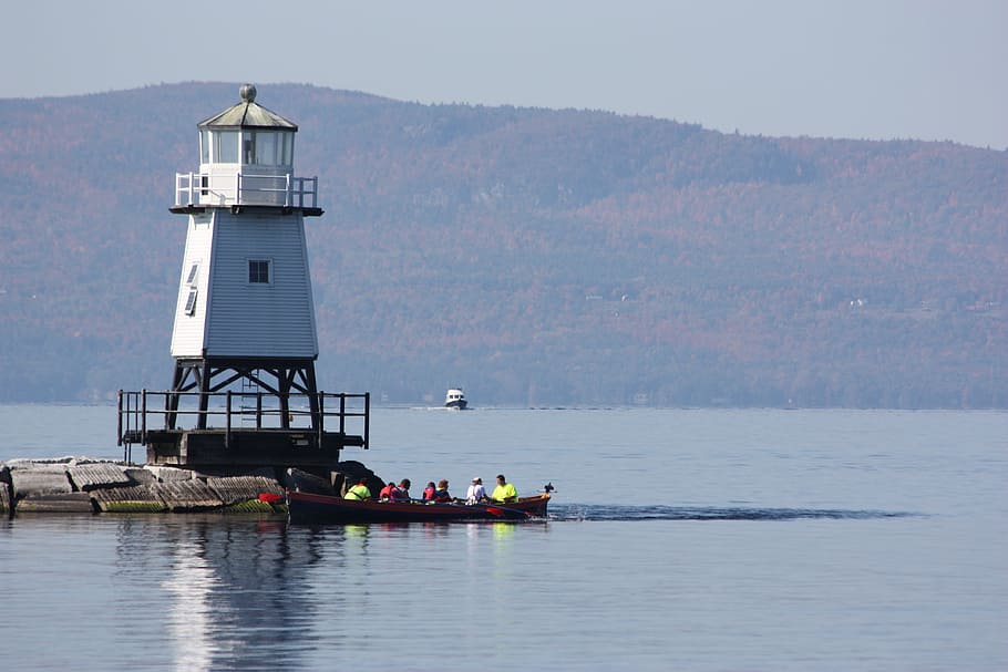 Lake Champlain, Lighthouse, Water, outdoor, landscape, maritime HD wallpaper