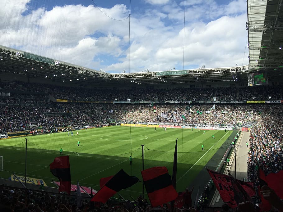 football, stadium, fans, viewers, mönchengladbach, germany, HD wallpaper