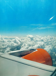 engine, aircraft, flight, sky, travel, easyjet, clouds, air transport HD wallpaper