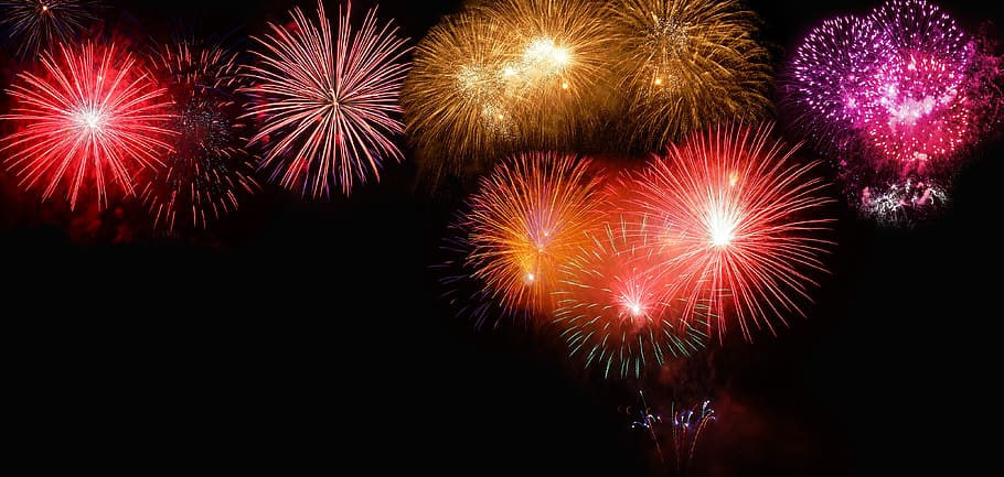 HD wallpaper: fireworks display, sylvester, new year's day, banner, new  year's eve | Wallpaper Flare
