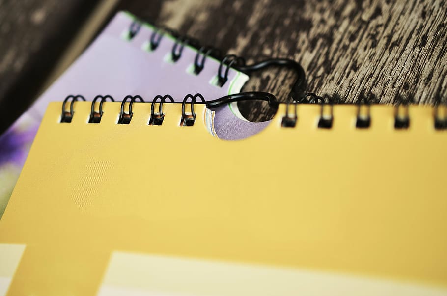 two purple and yellow spring books, calendar, dates, time, schedule HD wallpaper