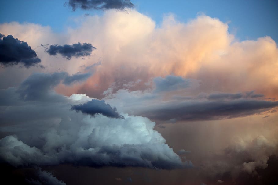 cloudy sky during dusk, clouds, planet, earth, cloud - sky HD wallpaper