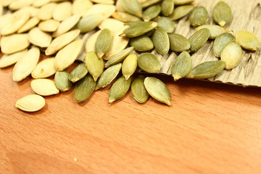 bunch of squash seeds, pumpkin seeds, vegetable, food, organic HD wallpaper