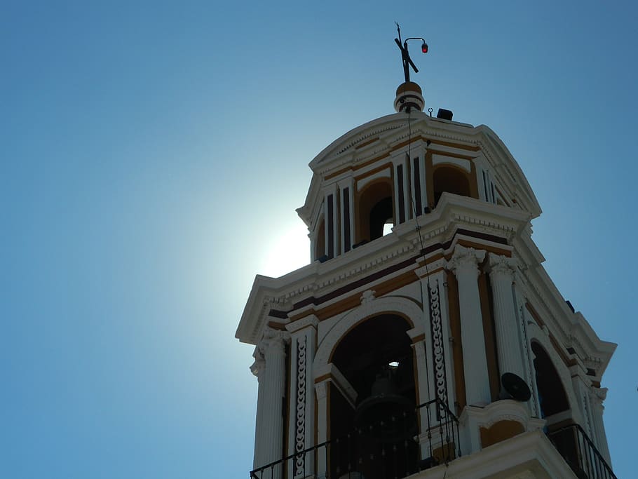 church, puebla, mexico, sky, architecture, low angle view, built structure, HD wallpaper