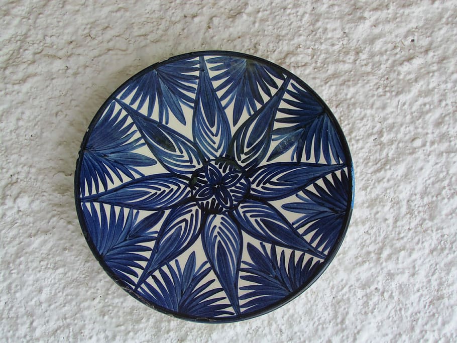 Dish, Rustic, blue, pattern, no people, indoors, close-up, day HD wallpaper