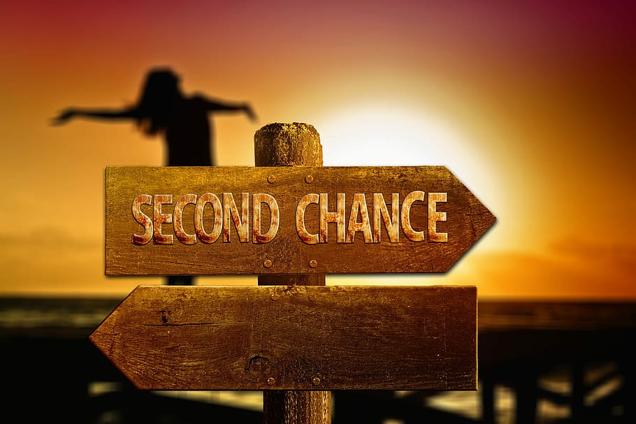 second change road signage, chance, opportunity, decision, alternative
