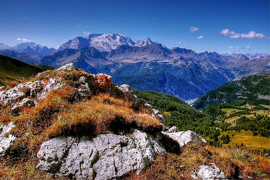 marmolada, dolomites, italy, mountains, south tyrol, alpine, HD wallpaper