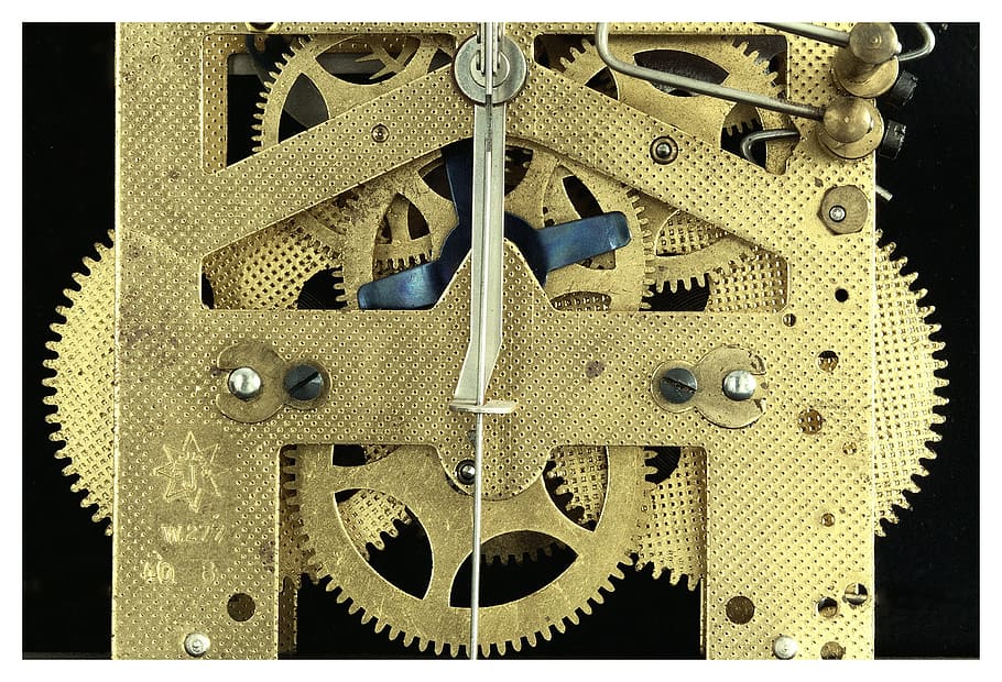 wheelwork, timepiece, copper, mechanics, pendulum, transfer print HD wallpaper