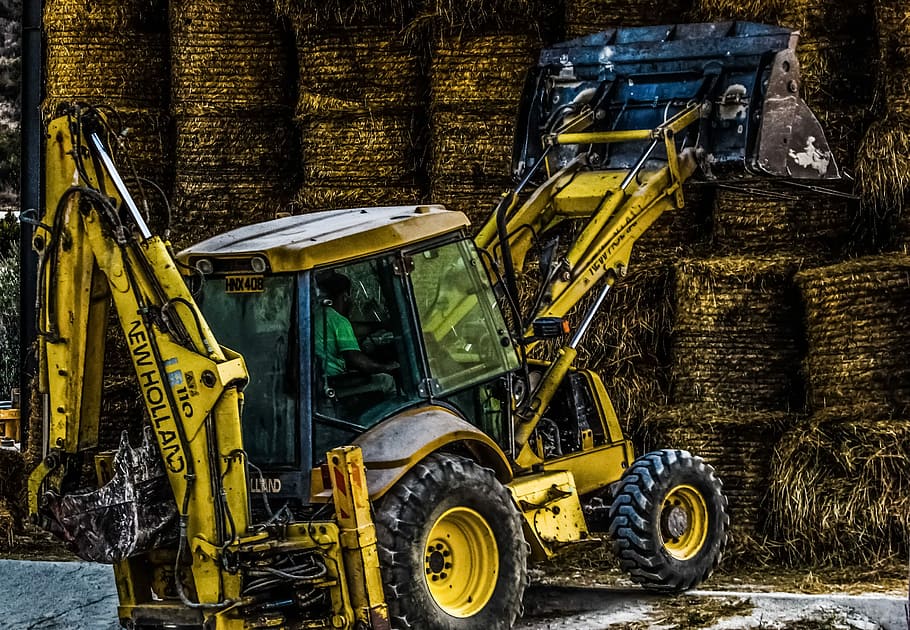 Bulldozer, Heavy, Machine, Yellow, heavy machine, working, farm HD wallpaper