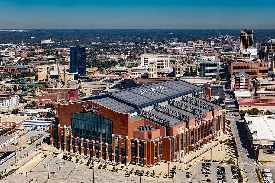 aerial view of building, indianapolis, city, urban, cityscape, HD wallpaper