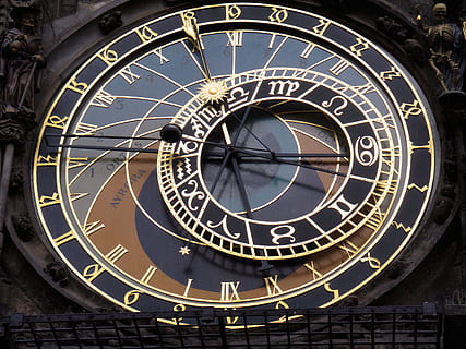 Prague, Astronomical Clock, moon phases, astronomy, time, date HD wallpaper