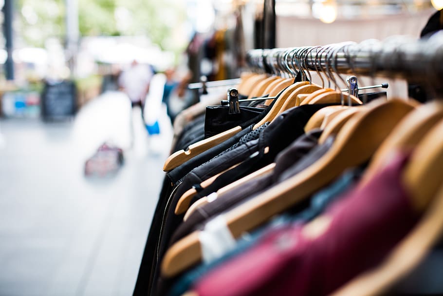 selective photo of clothing, blur, close-up, focus, hanger HD wallpaper