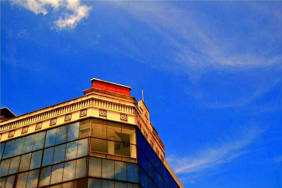 building, construction, sky, blue, architecture, structure HD wallpaper