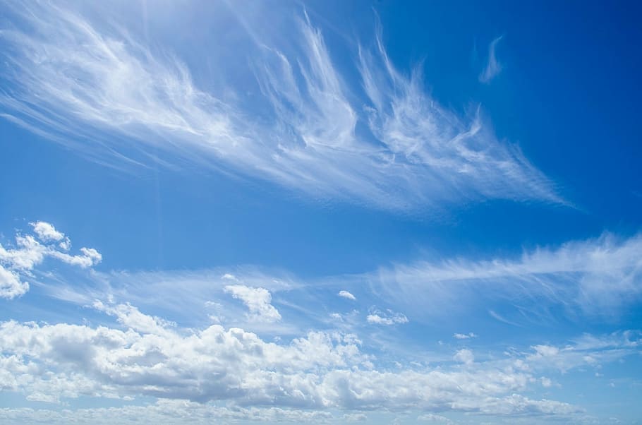white clouds on blue sky during daytome, cloudy, background HD wallpaper