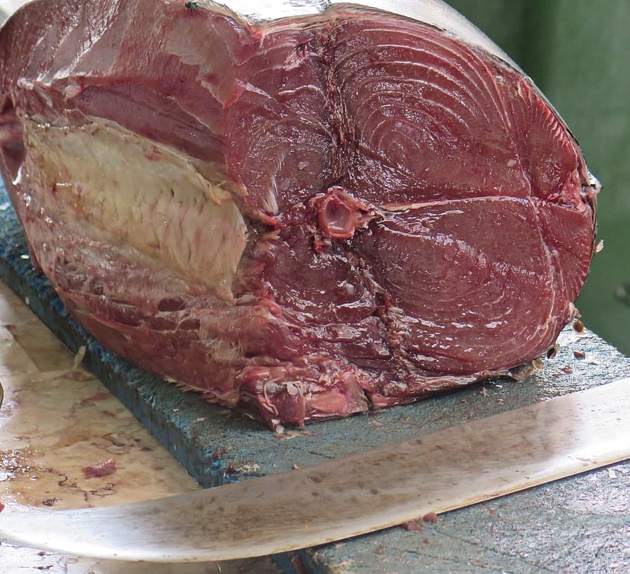 tuna, raw, fish, carving, speciality, delicacy, food, dining HD wallpaper