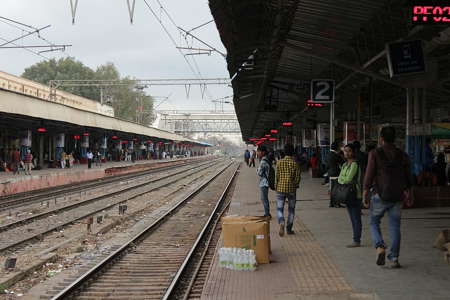 railway, platform, transportation, passenger, waiting, travel HD wallpaper
