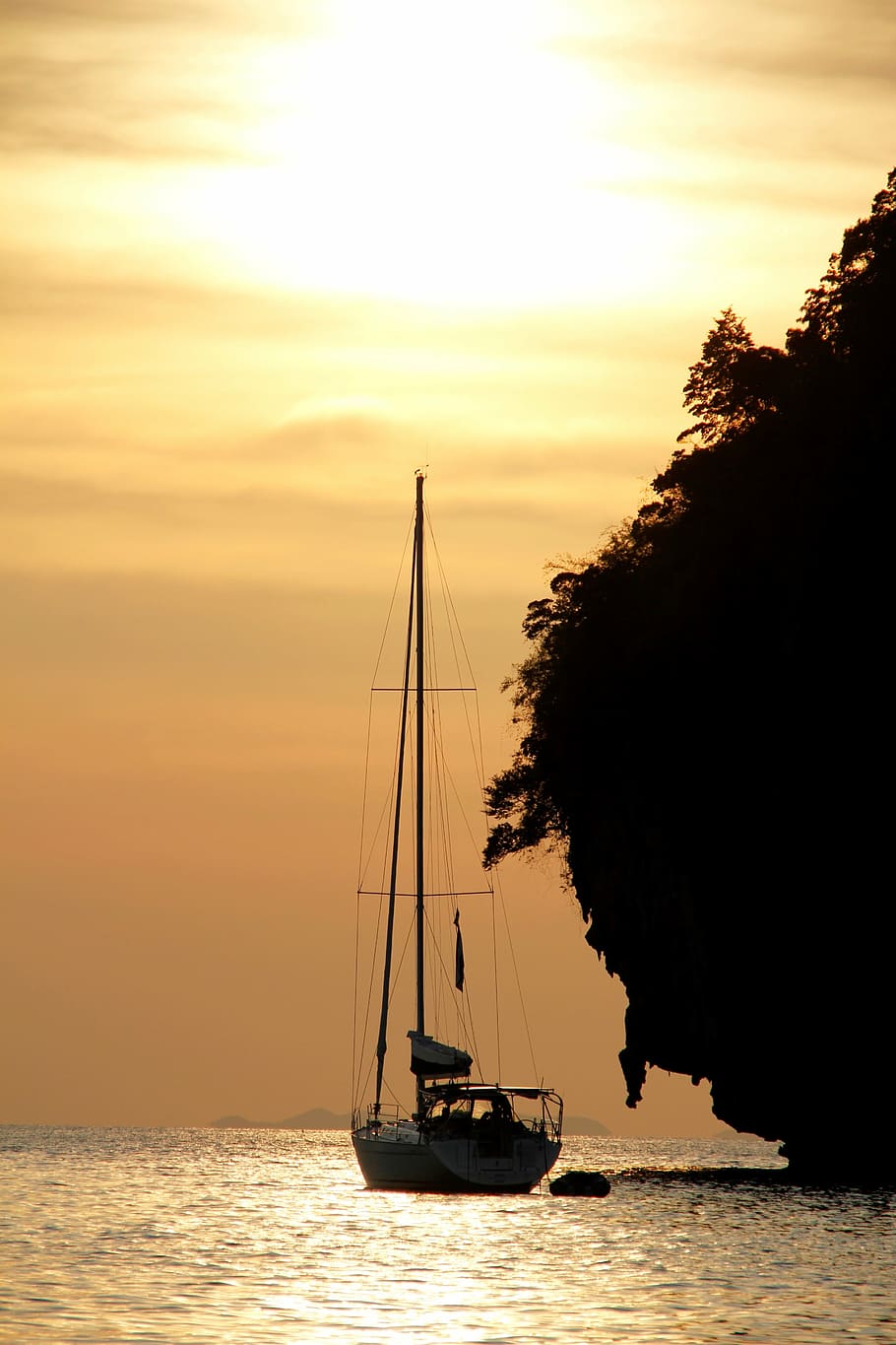 sunset, boot, sailing boat, sea, mallorca, mood, water, abendstimmung HD wallpaper