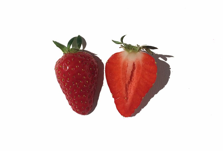 fruit, strawberry, red, food and drink, studio shot, white background HD wallpaper