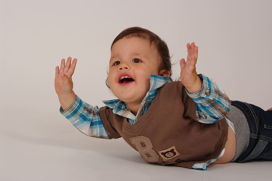 Child, Laughter, lying, baby, babies only, one person, people HD wallpaper
