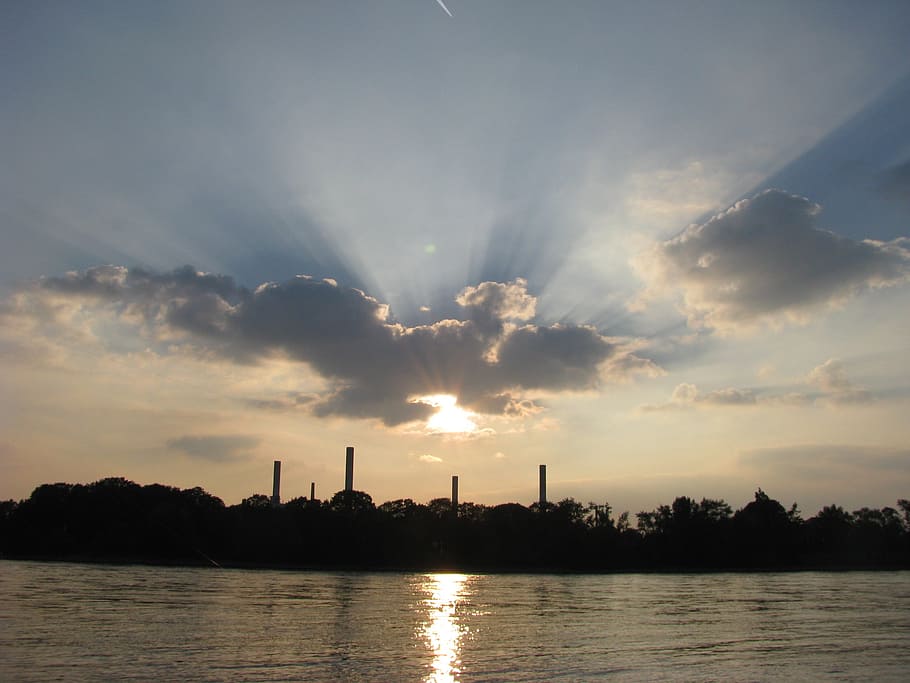 sunset, water, sky, cloud - sky, waterfront, building exterior HD wallpaper