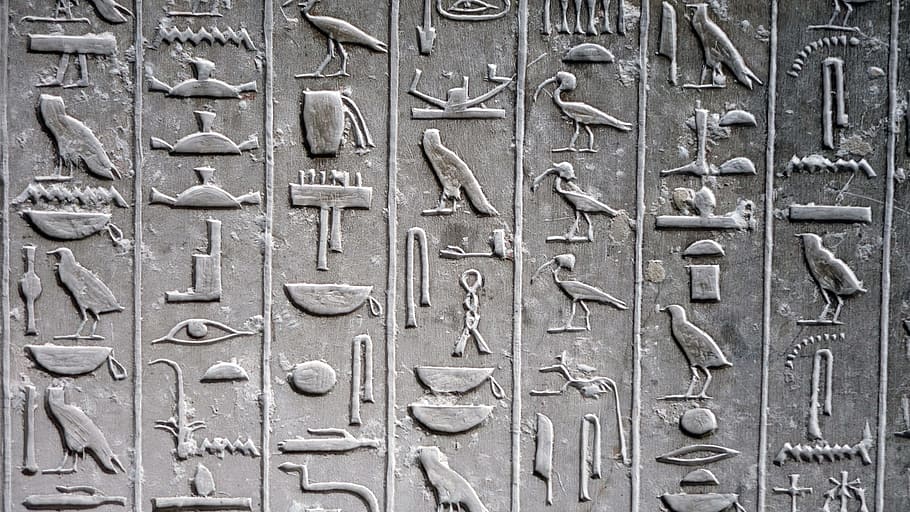 Hieroglyphics illustration, glyphs, tomb, saqqarah, bas relief, HD wallpaper