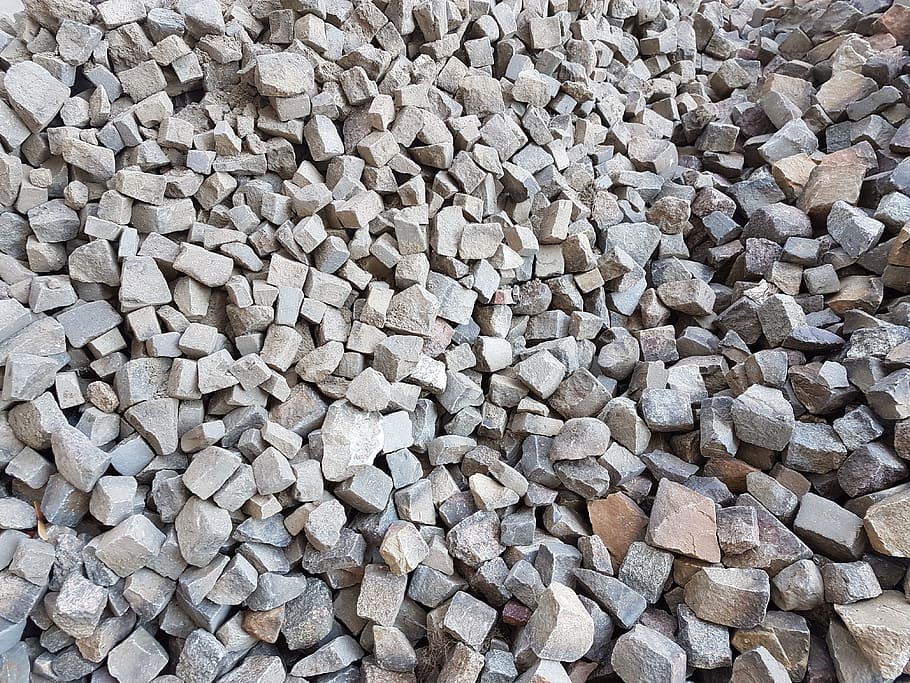 Paving Stones, Cairn, construction material, grey, pile, road construction, HD wallpaper