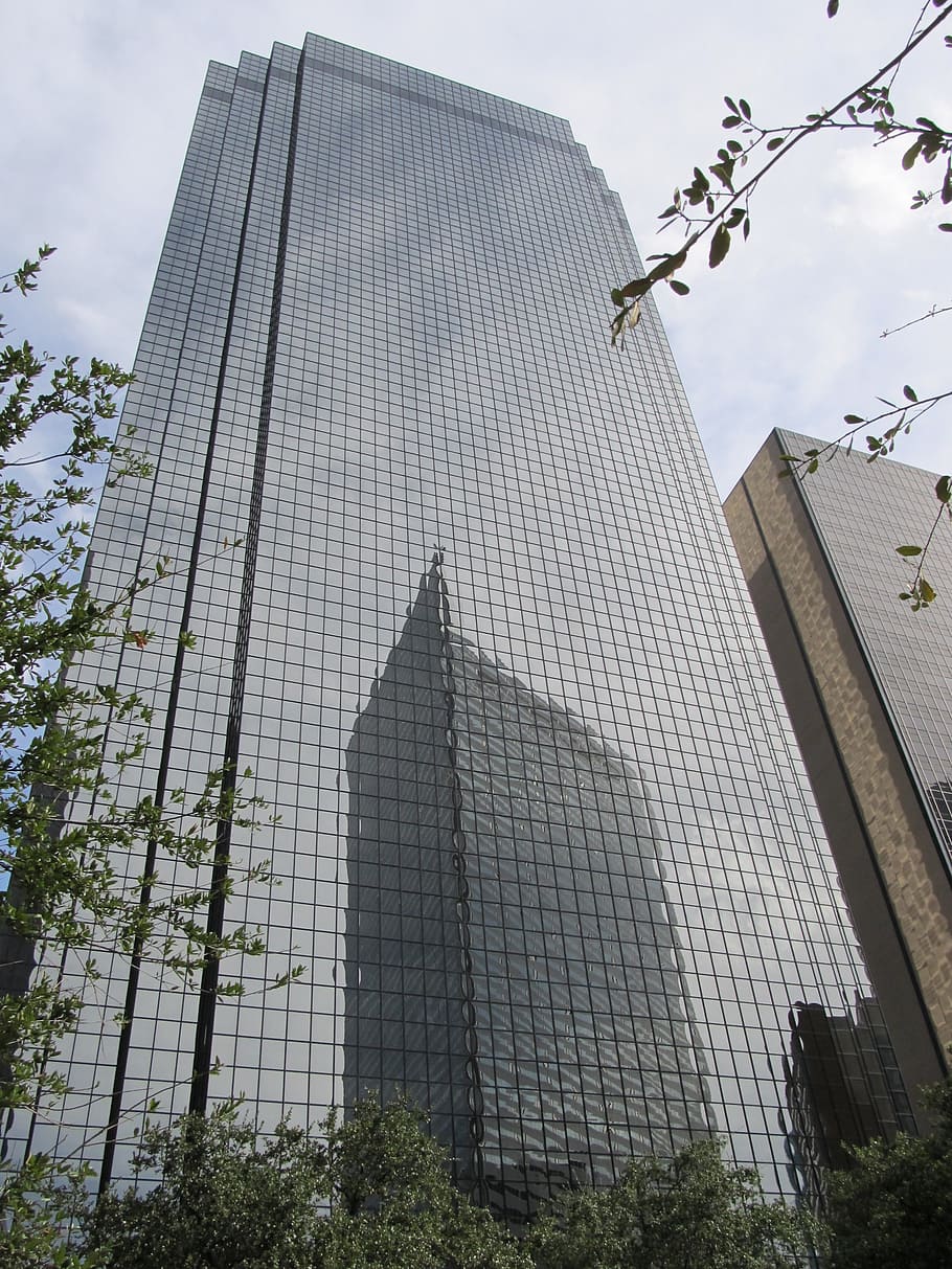 corporate, skyscraper, windows, reflection, buildings, downtown HD wallpaper