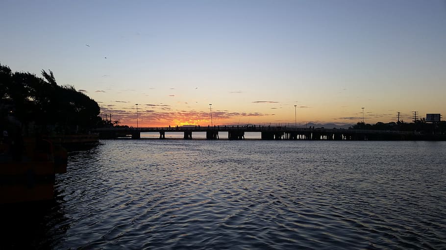 rio, bridge, landscape, sky, water, sunset, architecture, built structure HD wallpaper