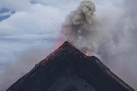 Eruption of Volcano during Dawn, ash, boom, calamity, clouds HD wallpaper