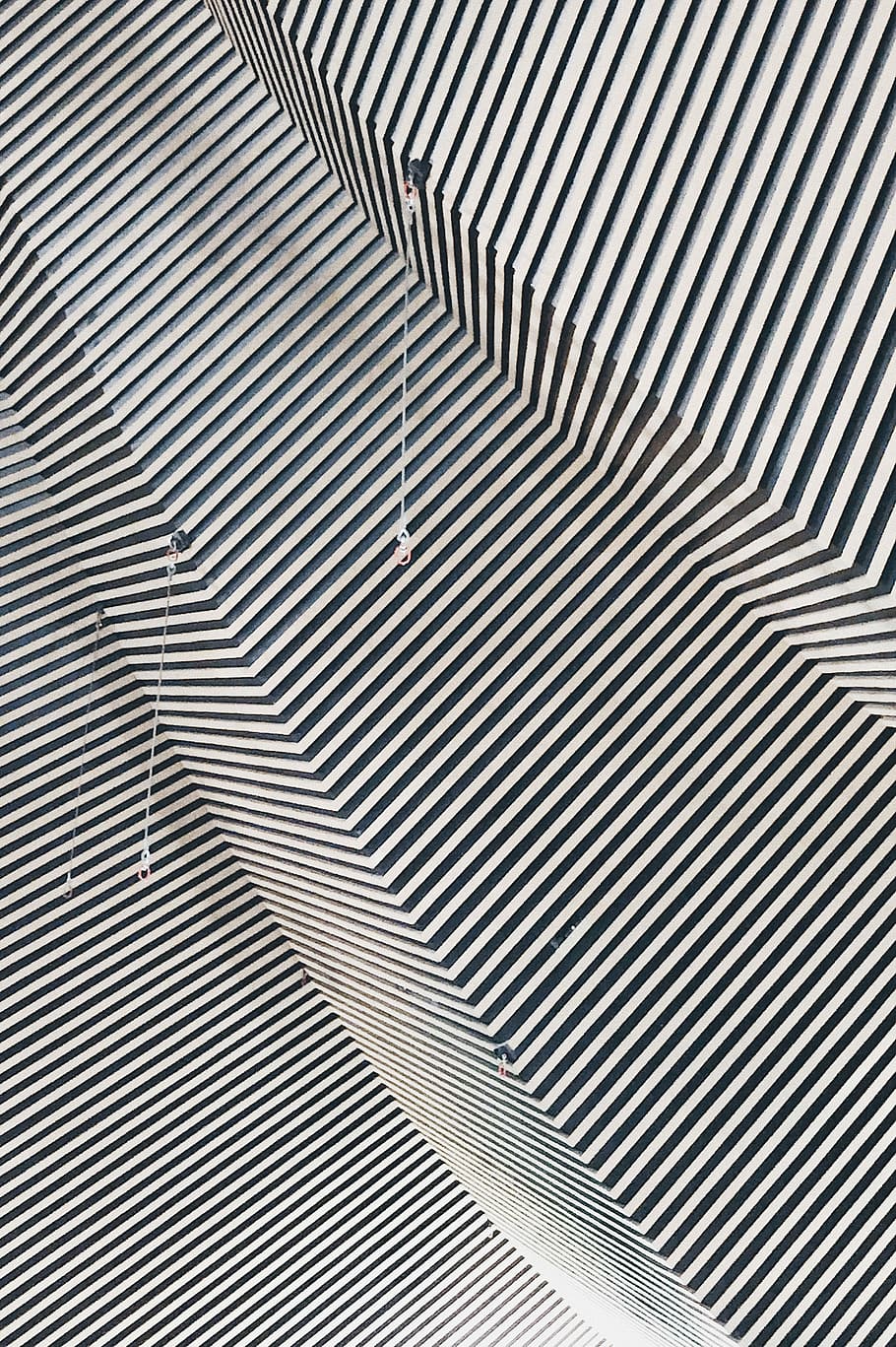 Tempodrom, white and black striped architecture wallpaper, building HD wallpaper